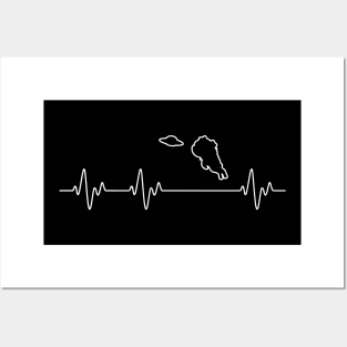 UFO Alien Heartbeat Dog Line Funny Posters and Art